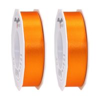 3x Luxe hobby/decoratie oranje satijnen sierlinten 2,5 cm/25 mm x 25 meter