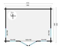 Blokhut - Tuinhuis Victoria | 58 mm | onbehandeld