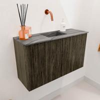 Toiletmeubel Mondiaz Joya Dlux | 70 cm | Meubelkleur Shadow | Faye wastafel Sombra Wasbak Midden | Zonder kraangat(en) Toiletmeubel Mondiaz Joya Dlux | 70 cm | Meubelkleur Shadow | Faye wastafel Sombra Wasbak Midden | Zonder kraangat(en)