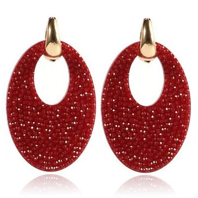 Ovale dames oorbellen Cilla Jewels Bordeaux Goudkleurig