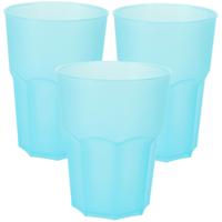 Drinkbekers - 6x stuks - blauw - kunststof - 480 ml - onbreekbare camping en kinder bekers