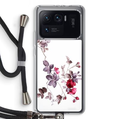Mooie bloemen: Xiaomi Mi 11 Ultra Transparant Hoesje met koord