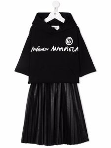 MM6 Maison Margiela Kids robe à hoodie détachable - Noir