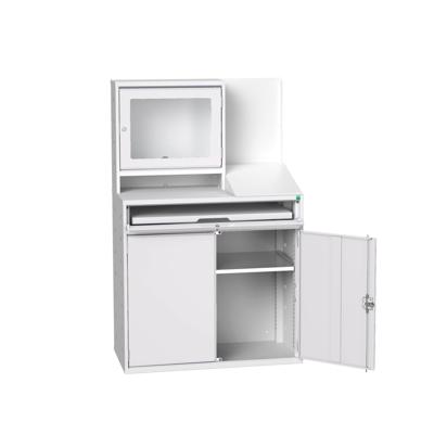 Bott Verso Computerkast | 1050x550x1650mm | 1 Legbord | 1 Schuiflade | 2 Deuren | RAL 7035 - 16928022.16