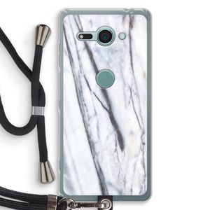 Gestreepte marmer: Sony Xperia XZ2 Compact Transparant Hoesje met koord