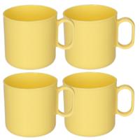 Plasticforte onbreekbare Drinkbekers - 8x - kunststof - 320 ml - geel - kinderen - camping