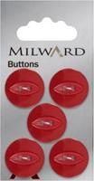 Milward Parelmoer Knoop Rood 19mm (5 stuks)