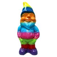 Tuinkabouter - Regenboog - 35 cm - Kunststof - Pride - grappige tuinkabouter