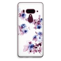 Waterverf bloemen: HTC U12+ Transparant Hoesje