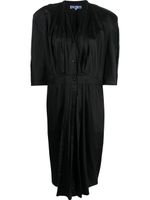 Thierry Mugler Pre-Owned robe boutonnée à détails plissés (années 1980) - Noir - thumbnail