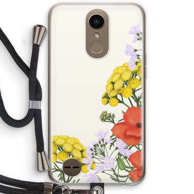 Wilde bloemen: LG K10 (2017) Transparant Hoesje met koord