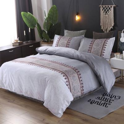 Trooster beddengoed sets afdrukken Dekbedovertrek kussensloop zonder lakens grootte: 220X240 cm-3PCS (zilver)