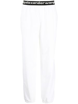 Alexander Wang pantalon de jogging à bande logo - Blanc
