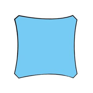Velleman Schaduwdoek vierkant 5x5m Hemelsblauw metset