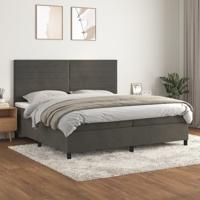 Boxspring met matras fluweel donkergrijs 200x200 cm