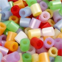 NABBI Strijkkralen, afm 5x5 mm, gatgrootte 2,5 mm, medium, parelmoer kleuren, 6000 div/ 1 doos
