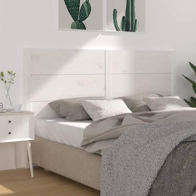 Hoofdbord 146x4x100 cm massief grenenhout wit