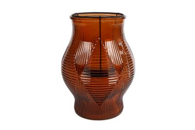 Windlicht glas ruit-strepen
