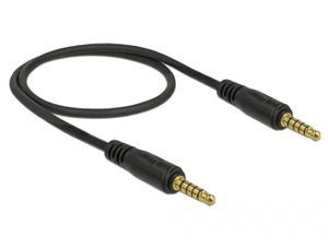 Delock 85695 Stereo Jack Kabel 3,5 mm 5-pins male naar male 0,5 m zwart