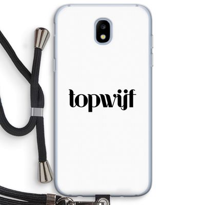 Topwijf Wit: Samsung Galaxy J5 (2017) Transparant Hoesje met koord