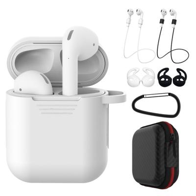 7 STKS draadloze koptelefoon schokbestendig silicone beschermhoes voor Apple AirPods 1/2 (wit + zwart)