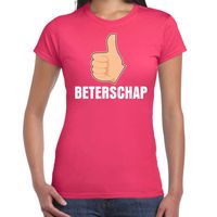 Beterschap duim omhoog cadeau shirt roze voor dames - thumbnail