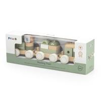 Oku Polar b houten stapeltrein met 2 wagonnetjes Oku Polar b houten stapeltrein met 2 wagonnetjes