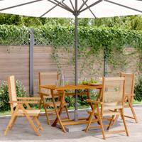 Tuinstoelen 4 st verstelbaar massief acaciahout beige