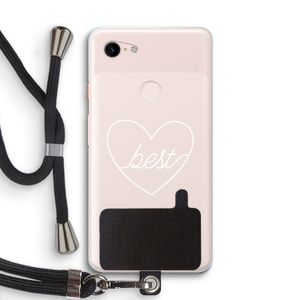 Best heart pastel: Pixel 3 XL Transparant Hoesje met koord