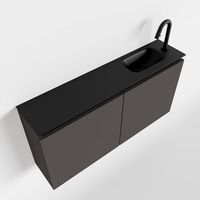 Toiletmeubel Mondiaz Ture | 100 cm | Meubelkleur Dark grey | Eden wastafel Urban Rechts | 1 kraangat