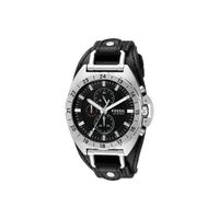 Horlogeband Fossil CH3003 Onderliggend Leder Zwart - thumbnail