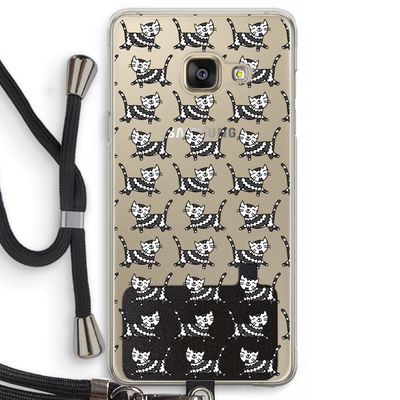 Zwarte poes: Samsung Galaxy A3 (2016) Transparant Hoesje met koord