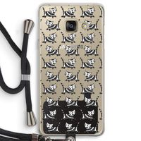 Zwarte poes: Samsung Galaxy A3 (2016) Transparant Hoesje met koord