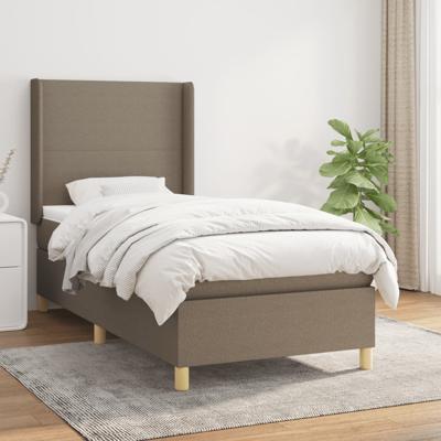 Boxspring met matras stof taupe 80x200 cm