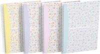 Oxford Floral softcover spiraalschrift, ft B5, 60 vel, geruit 5 mm, 3 geassorteerde designs