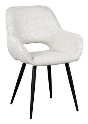 LABEL51 Eetkamerstoel 'Fer' Bouclé, kleur Wit