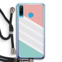 Strepen pastel: Huawei P30 Lite Transparant Hoesje met koord