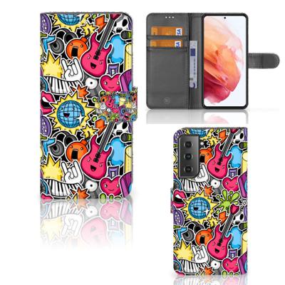 Samsung Galaxy S21 | Wallet Case | met Pasjes | Punk Rock