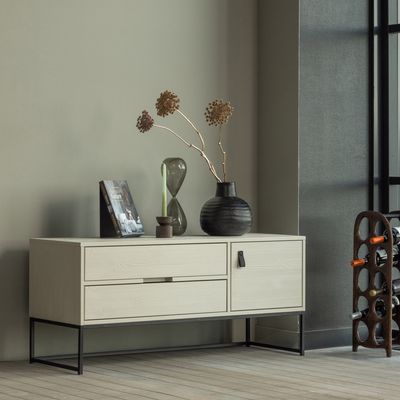 WOOOD TV-meubel 'Silas' Grenen, 120cm, kleur Dust