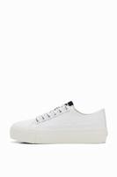 Sneakers met plateauzool en logo - WHITE - 36 - thumbnail