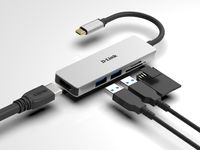 D-Link DUB-M530 laptop dock & poortreplicator Bedraad USB 3.2 Gen 1 (3.1 Gen 1) Type-C Aluminium, Zwart - thumbnail