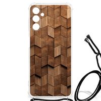 Stevig Telefoonhoesje voor Samsung Galaxy A13 5G | A04s Wooden Cubes