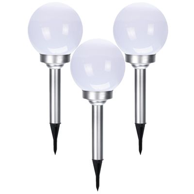 Set van 5x stuks solar tuinlampen/prikspots bol op zonne-energie 15 cm