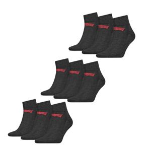 Levi's Quarter Sokken 9-pack Batwing Logo Antraciet-35/38
