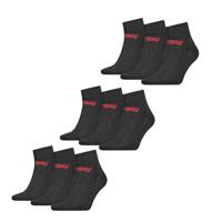 Levi's Quarter Sokken 9-pack Batwing Logo Antraciet-35/38