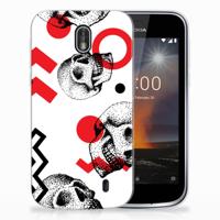 Silicone Back Case Nokia 1 Skull Red Silicone Back Case Nokia 1 Skull Red