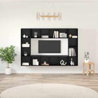 TV-kast 4 pcs Zwart 37 x 37 x 142.5 cm Bewerkt hout