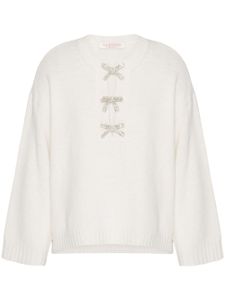 Valentino Garavani pull en laine à broderies - Blanc