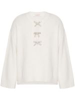 Valentino Garavani pull en laine à broderies - Blanc - thumbnail