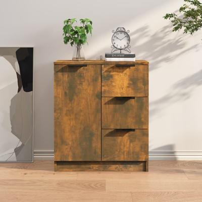Dressoir 60x30x70 cm bewerkt hout gerookt eikenkleurig